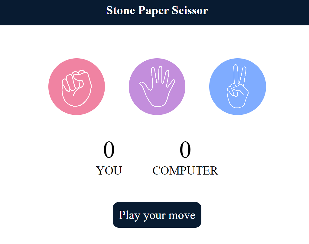 STONE PAPER SCISSOR GAME
